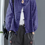 Luxury Black O-Neck Plaid Fall Long Sleeve Trench