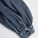 Elegant Urban-style Blue Denim Button-down Maxi Dress