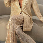 Sequined Suit Jacket And Trousers Set