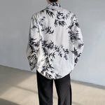 Bamboo Leaf Jacquard Flowing Fake Two-Piece Shirt