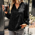 Zeagoo Zeagoo Boho Floral Print V Neck Shirt Long Sleeve Stylish Tops