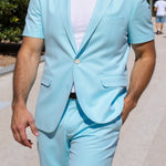 KZZ Men's Short-Sleeve Suit