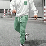 KZZ Crew-neck long-sleeve pullover and elastic-waist trousers