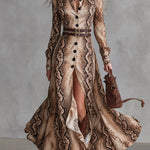 Esther | Vintage Snake Print Maxi Dress