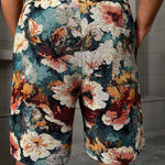 KZZ Retro floral brocade shorts
