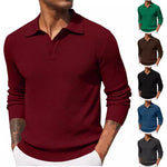 KZZ Fall Outfits Soft Menswear Knit Polo Shirts