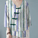 Casual Apricot V Neck Print Shirts Half Sleeve