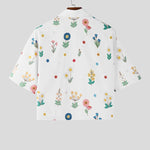 KZZ Men's Short-Sleeve Casual Floral Shirt
