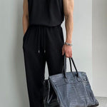 KZZ Men's Two-Piece Ribbed Knit Tracksuit