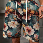 KZZ Retro floral brocade shorts
