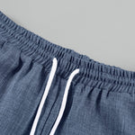 KZZ Men's Linen-Blend Two-Piece Loungewear Set