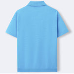 KZZ Men's High-Stretch Acrylic-Cotton Knit Polo Shirt