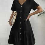 Women's Loose-Fit Single-Breasted Dress