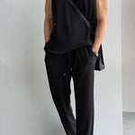 KZZ Men's Two-Piece Ribbed Knit Tracksuit