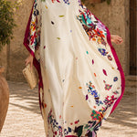 Elegant Printed Satin Loose Maxi Robe