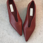 Retro Pointed-toe Low-cut Flat Shoes