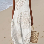 Ashly | Robe longue sans manches avec design texturé