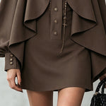 Philomena | Cape-Draped High-Neck Mini Dress