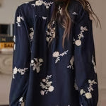 Women's Long-Sleeve Embroidered Chiffon Blouse