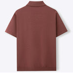 KZZ Men's High-Stretch Acrylic-Cotton Knit Polo Shirt