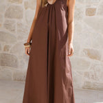 Solid Color Loose Sleeveless Casual Vacation Maxi Dress