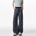American Loose Wide-leg Patchwork Plaid Pants