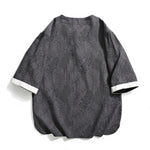 Round Neck Jacquard Short Sleeve Shirt