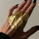 Fashionable Irregular Pleated Metal Ring