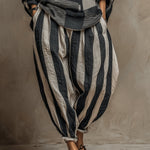 Casual Color-Block Printed Long-Sleeve Top And Pants Set