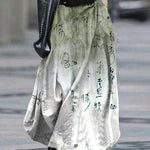 Women Cotton High Elastic Waist Side Pocket Zipper Solid Casual Skirts