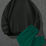 KZZ Crew-neck long-sleeve pullover and elastic-waist trousers