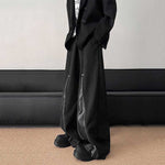 American Style Loose Leather Wide-leg Pants