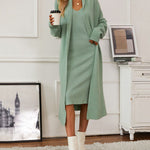 Zeagoo Women's Casual Knitted Cardigan And Sweater Dress Two-Piece Set
