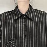 Striped Loose POLO Collar Shirt