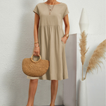Isabella Moreau | Effortless Linen Midi Dress For Women