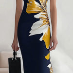 Elegant Printed Workplace Party Festival Midi Dress