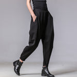 Wrinkled Banana Harem Pants