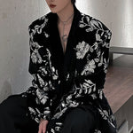 Sequined Lapel Shoulder Padded Loose Casual Blazer