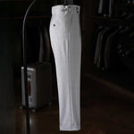 High-waisted Parisian Button Draped Suit Trousers