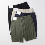 Thin Cotton and Linen Basic Solid Color Straight Loose Shorts