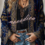 Essential Mosaic Velvet Open-Front Jacket