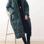 2025 Warm Yellow Down Coat original design literary retro overcoat