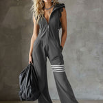 Giada™ | Retro Hooded Sports Jumpsuit with Stripes