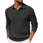 KZZ Fall Outfits Soft Menswear Knit Polo Shirts