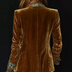 Women’s Vintage Floral Print Patchwork Blazer