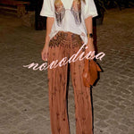 Nashville Night Out Colorful Tassel Bikini Fun Pattern Loose-fitting T-shirt