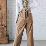 Women's Cozy Corduroy Loose Fit Overalls