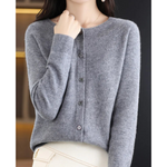 Mercy Cardigan for Women™ – Elegant Merino Wool & Soft Cardigan with Round Neck