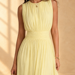 Iselle | Sleeveless chiffon maxi dress with ruched waist
