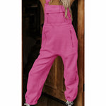 Women's Fleece Thermal Overalls With Zippered Pockets